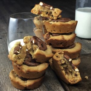 Chubby Hubby Cookies (made in muffin tin) melt & mix, super soft no edge cookies, for those of us who like a moist, dense cookie flavoured with malt, peanut butter chips & choc coated preztels
