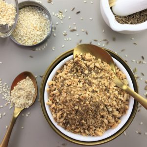 Almond dukkah - a tasty blend of nuts, seeds & spice