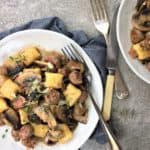 Mushroom gnocchi with meatballs - quick & simple ricotta gnocchi with a meatball & mushroom sauce