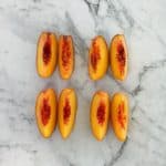 step by step photos showing how to make peach sorbet without ice cream maker