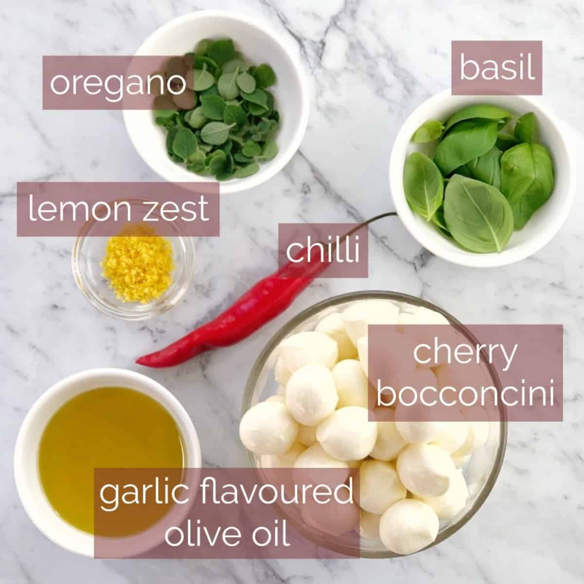 graphic collage showing ingredients to make this recipe