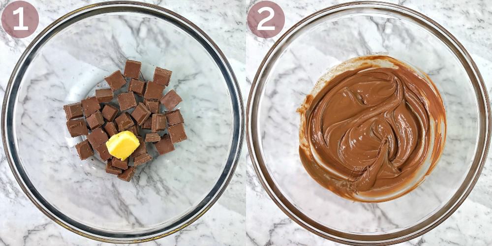 process shots showing how to make rocky road
