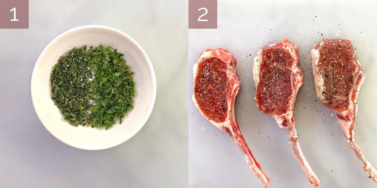 process images showing how to cook lamb lollipops