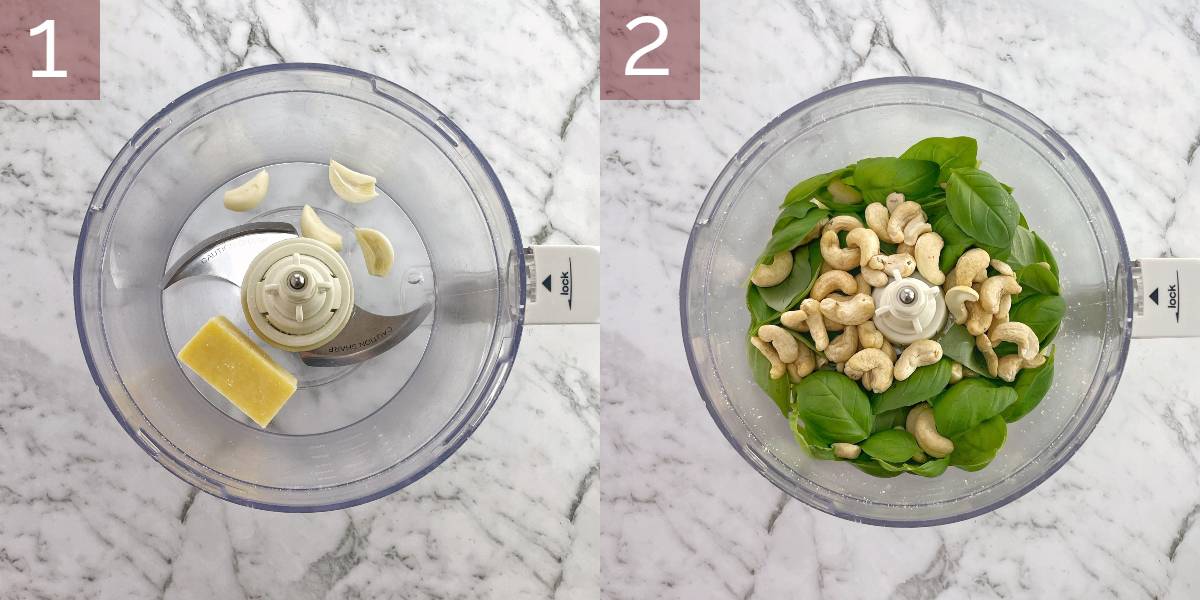 process images showing how to make pesto recipe
