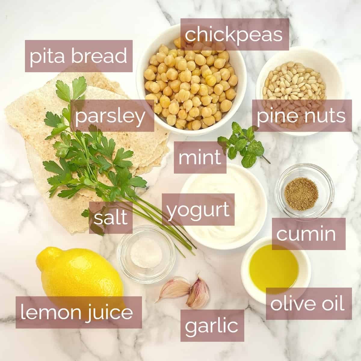 graphic showing ingredients needed to make this recipe with labels