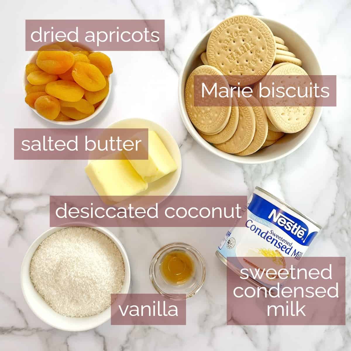 collage showing ingredients needed to make this recipe with labels