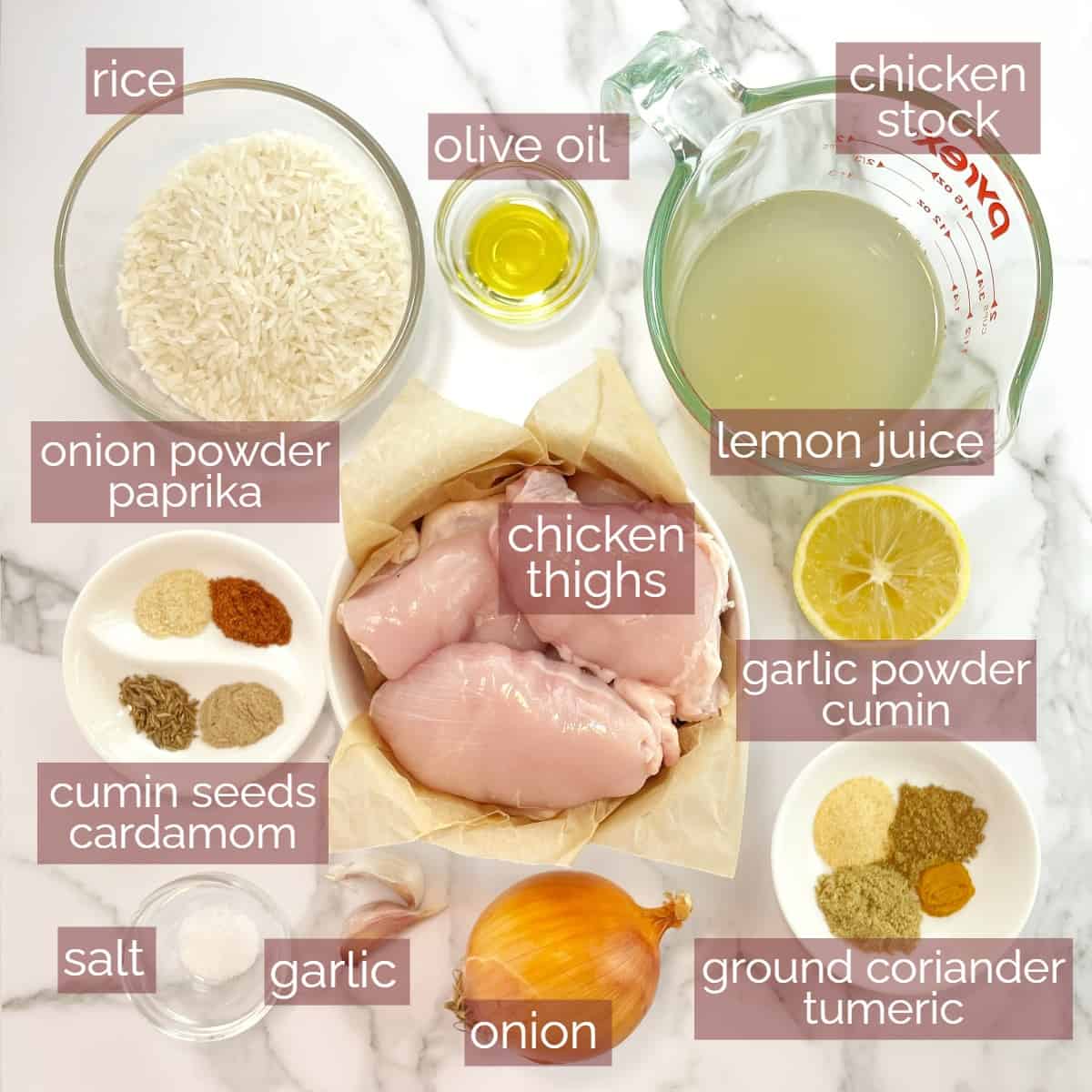 graphic showing ingredients needed to make this recipe with labels