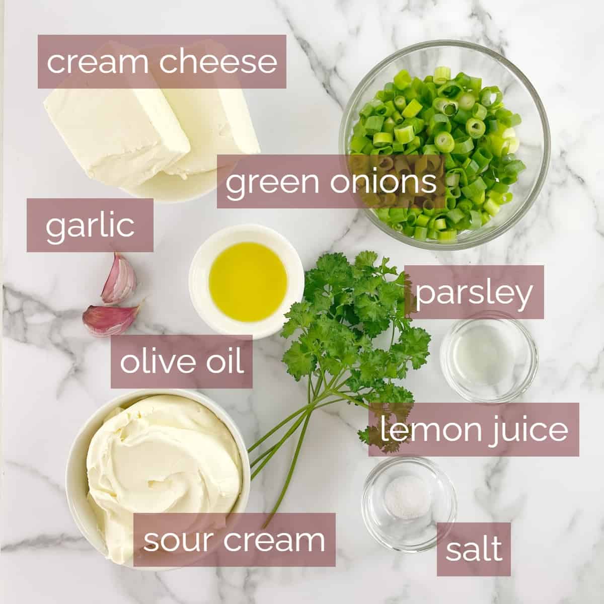 collage showing ingredients needed to make this recipe including labels.