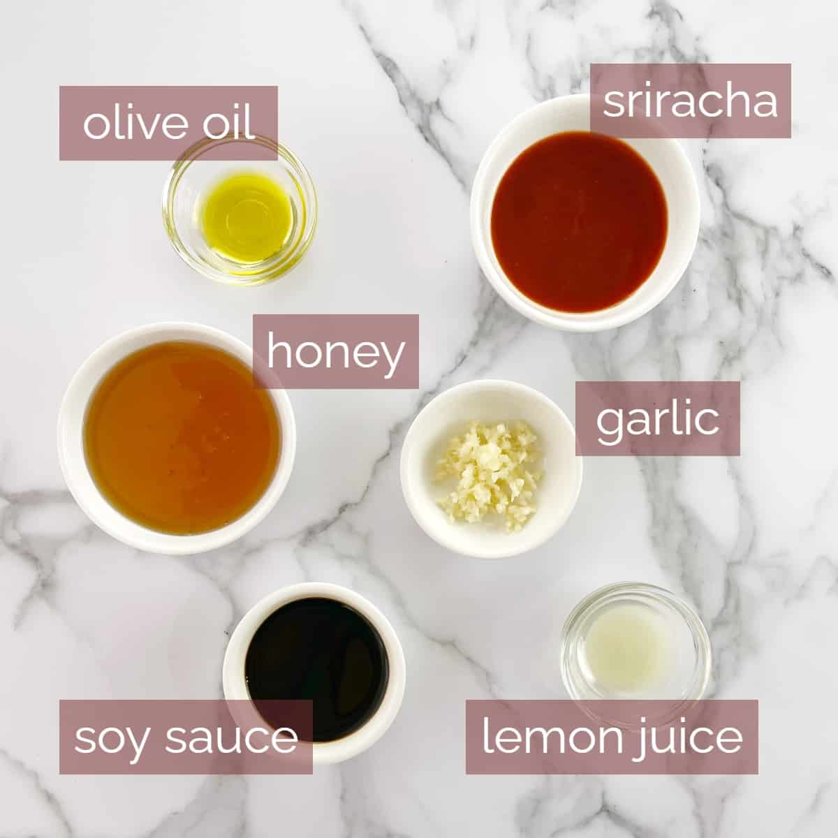 graphic showing ingredients needed to make this recipe along with labels.