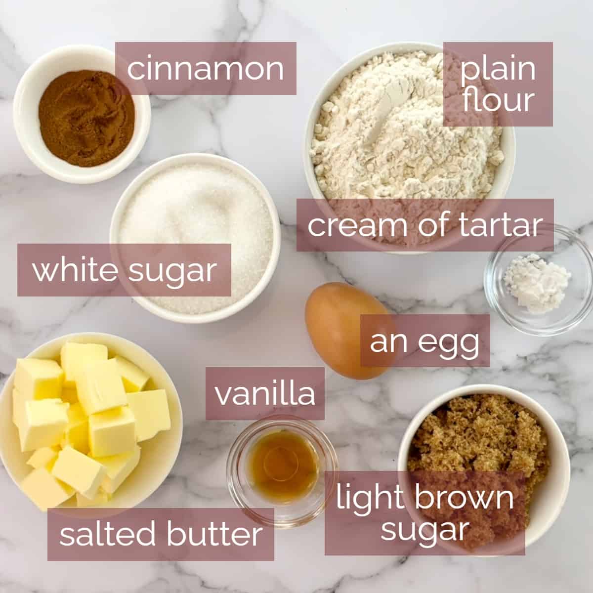 collage showing ingredients needed to make this recipe with labels.