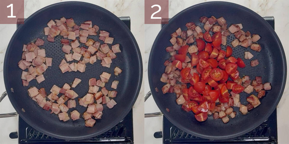 Series of images showing how to cook this recipe.