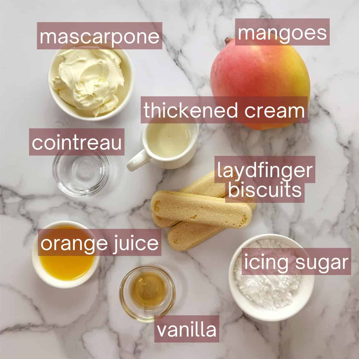 Collage showing the ingredients needed to make this recipe including labels.