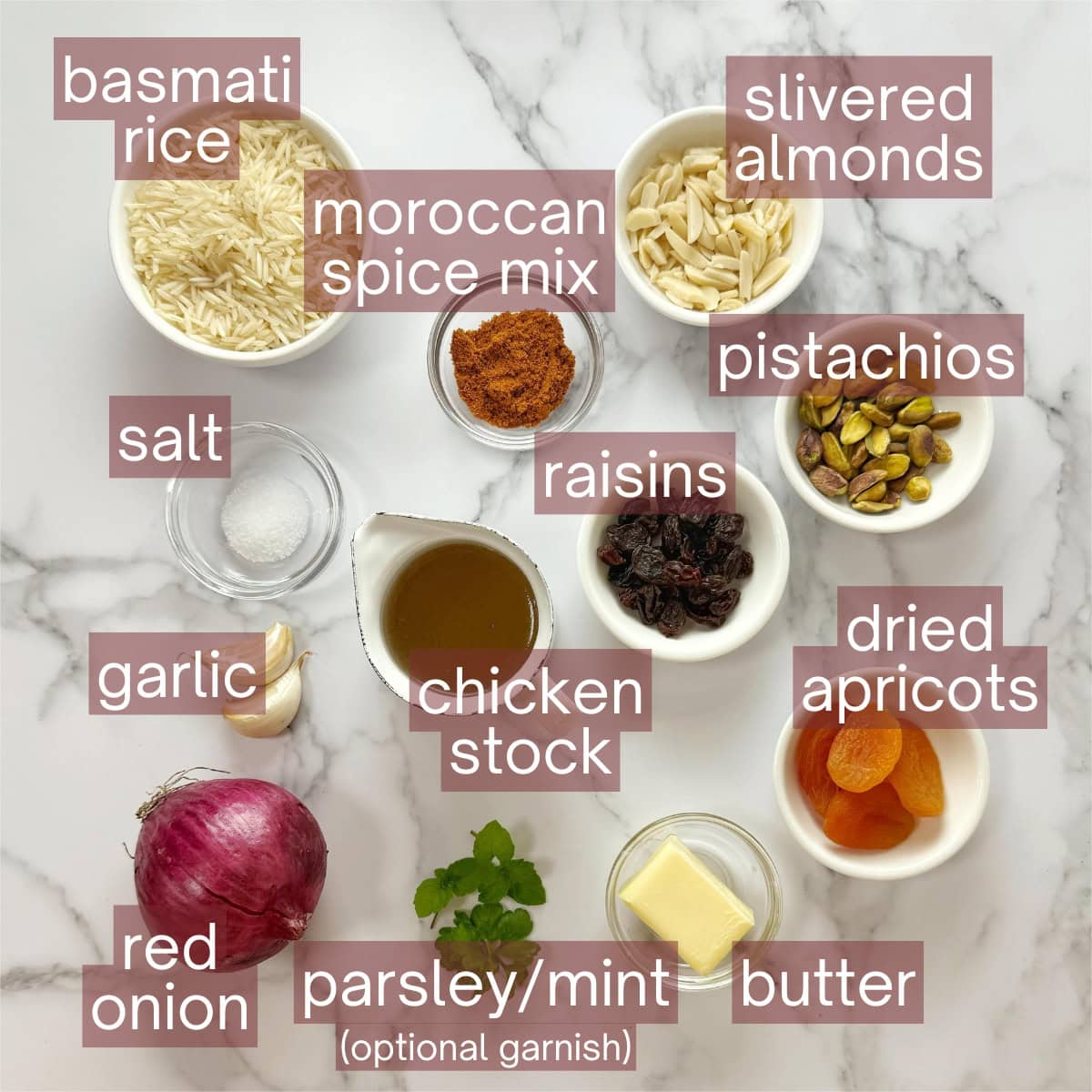 Collage showing ingredients required to make this recipe including labels.