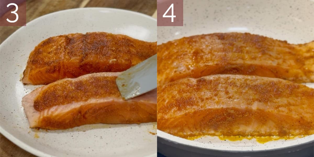 Series of photographs demonstrating how to cook this recipe.