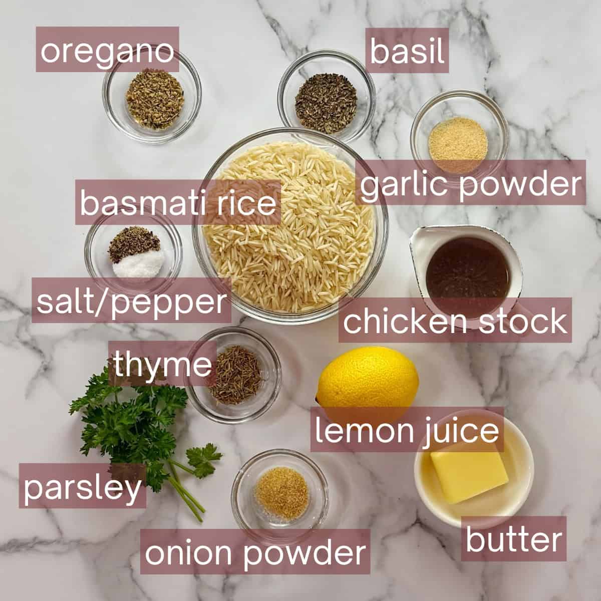 Collage showing the ingredients needed to cook this recipe including labels.
