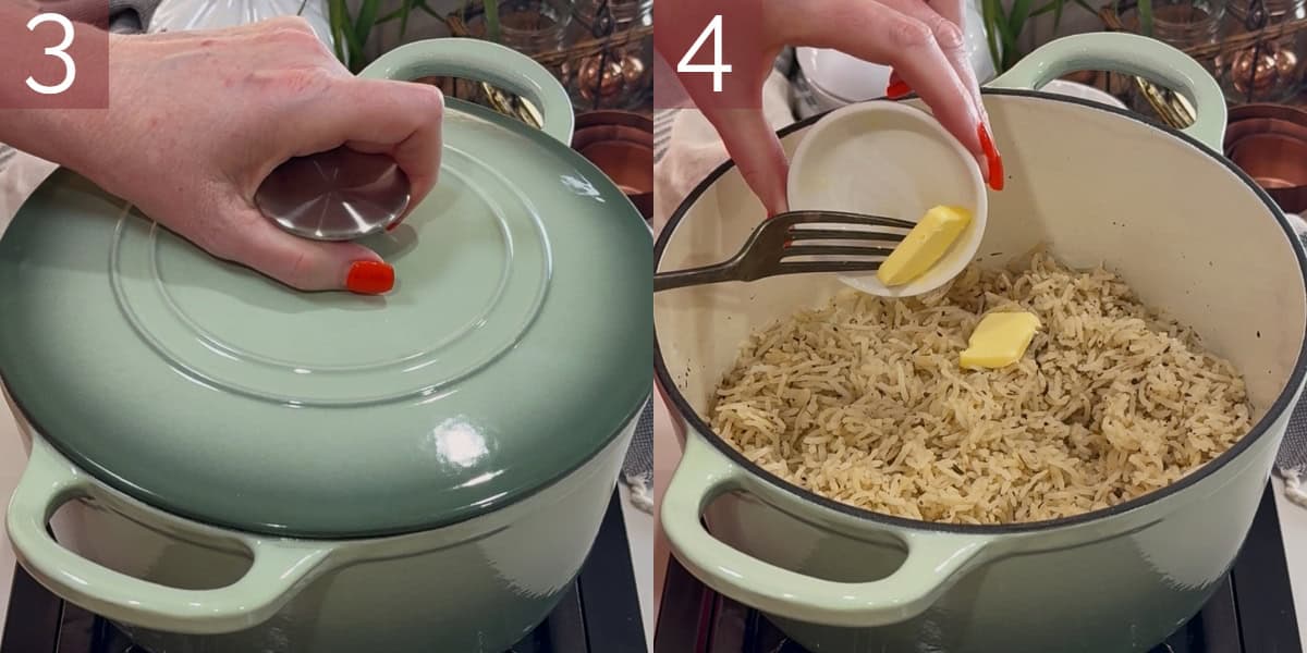 Collage of photographs showing how to make this recipe.