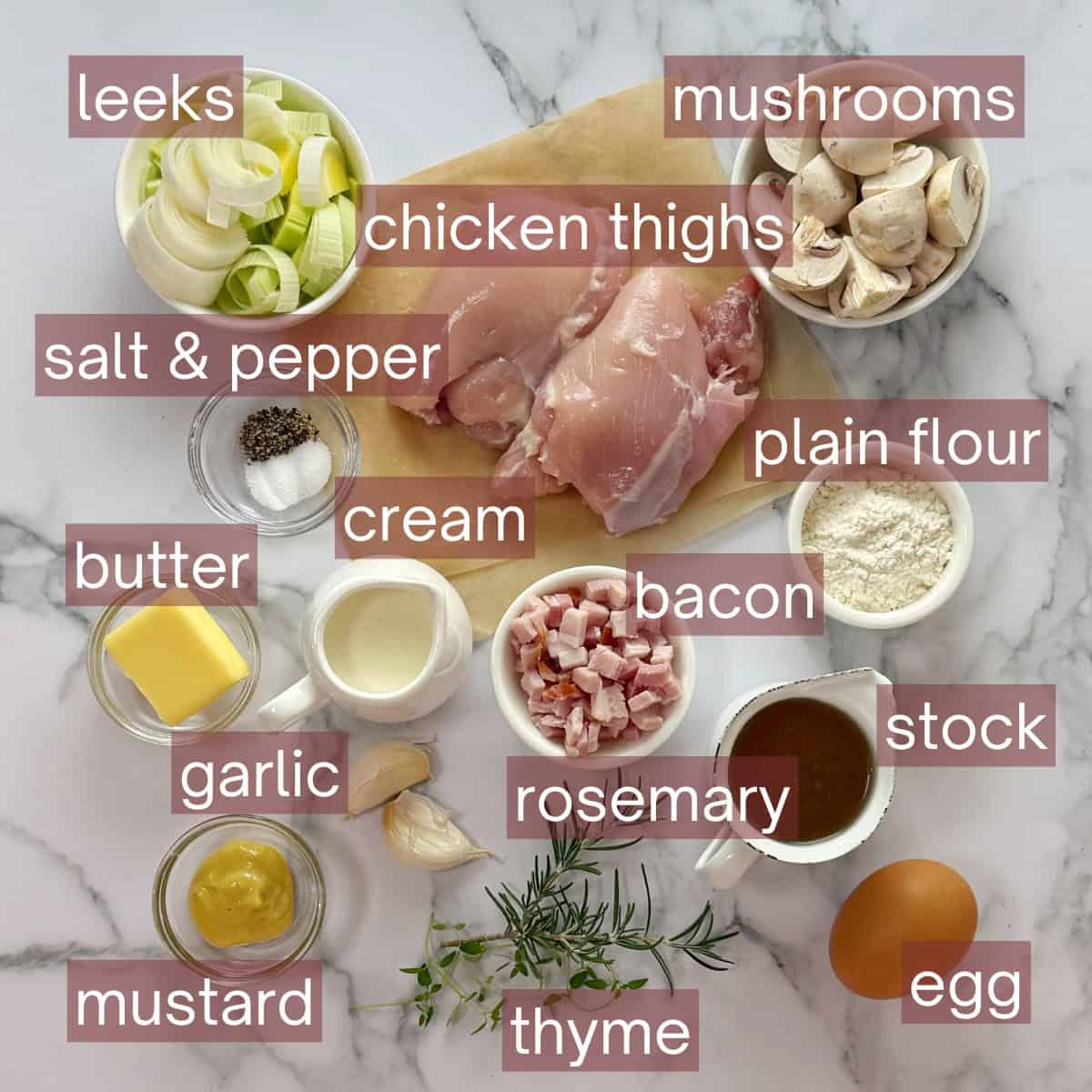 Collage showing ingredients required to make this recipe including labels.