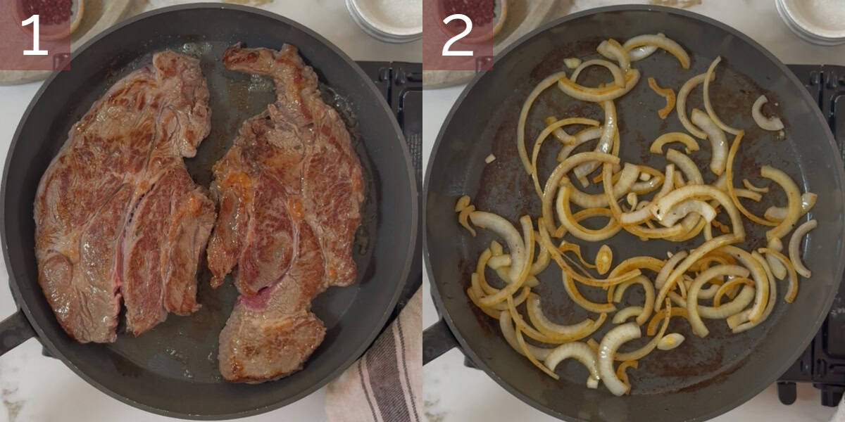 Series of images showing how to cook this recipe.
